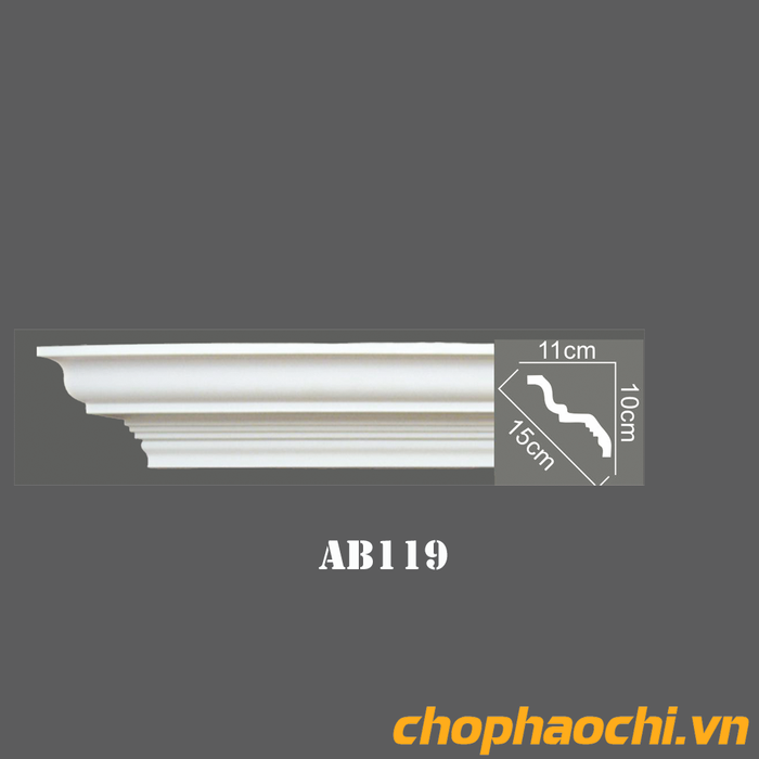 Phào cổ trần trơn PU - AB119